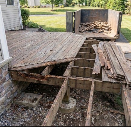 Deck Demolition and Stone Foundation Exposure